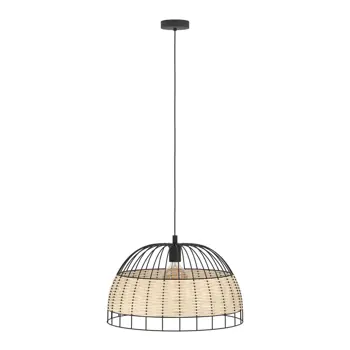 VISILICA 1xE27 PROM 500, CRNA/RATAN NATUR ANWICK