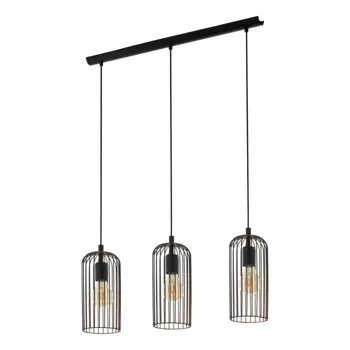 VISILICA 3xE27 CRNO/BRONCA  ROCCAMENA