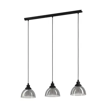VISILICA 3xE27 D-905, CRNA/CRNO STAKLO BELESER