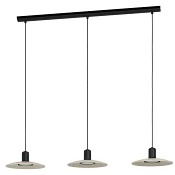 VISILICA 3xLED GU10, 3X5W, D-1050, CRNA/DRVO MAYAZES