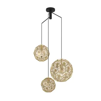 VISILICA 3xE27 3X60W, D- 700, CRNA/MESING SKOURA