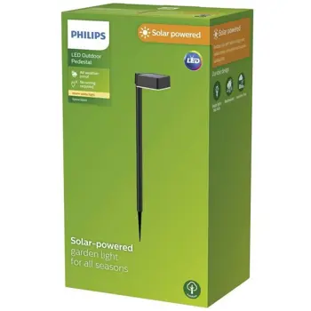 VYNCE PHILIPS solarna LED svjetiljka kvadratna 1.5W 27K crna