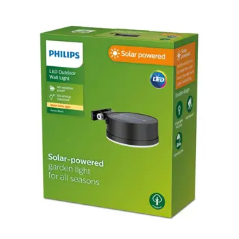 VYNCE PHILIPS solarna LED svjetiljka White Ambiance okrugla 1.5W 27K crna