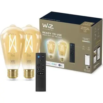 WIZ START SET 2X FILAMENT WI-FI ŽAR. ST64 E27/6,7W/640lm/25000h 2000-5000K+DALJ.