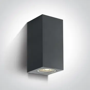 ZIDNA SVJETILJKA 2xGU10/7W IP65 ANTRACIT 100x77x70mm