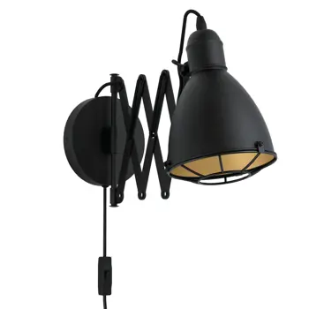 ZIDNA LAMPA 1xE27 NA RAZVLAČENJE, CRNO/ZLATNA CANNINGTON
