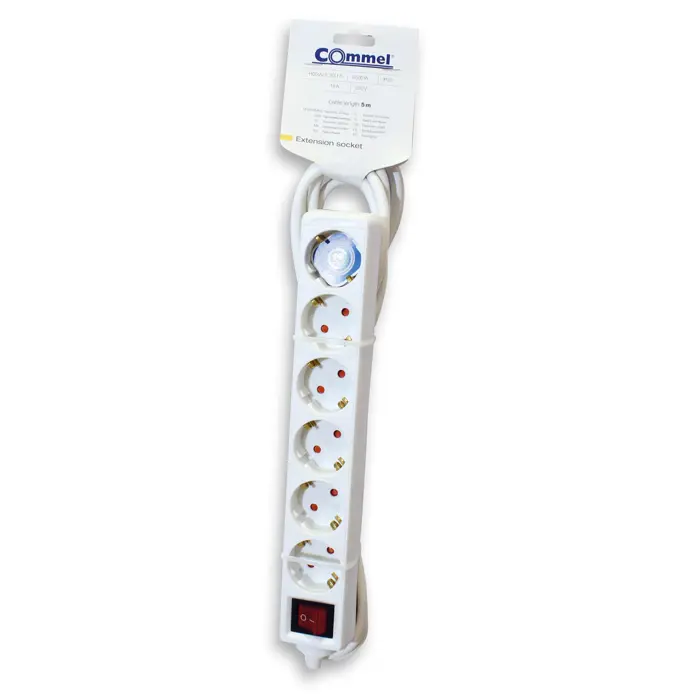 0839 PRODUŽNI KABEL 6 UTIČNICA 5M S PREKIDAČEM