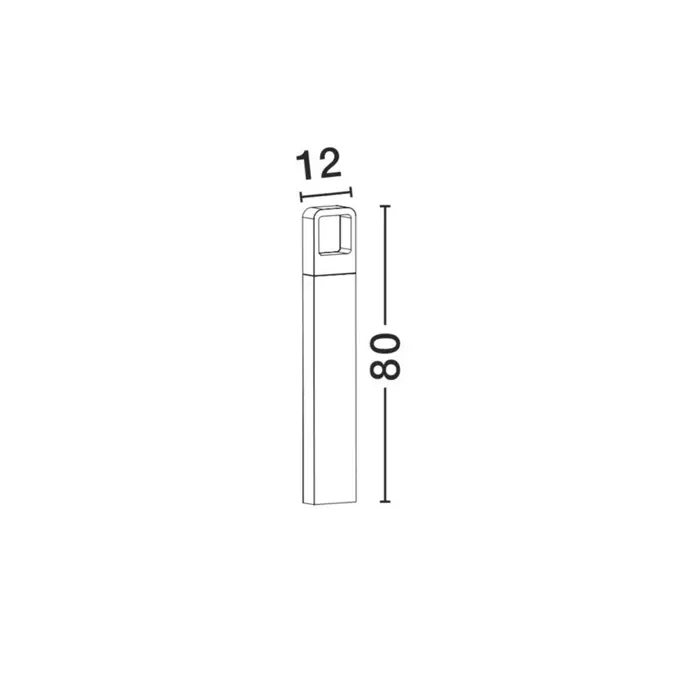 ACQUA VANJSKA STAJAĆA SVJETILJKA LED 5W/490lm/3000K 80cm IP54 SIVA