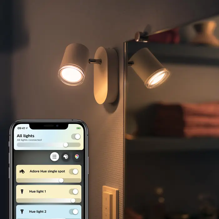 ADORE PHILIPS HUE LED reflektor SINGLE SPOT bijeli 1XGU10 230V + Dimmer Switch