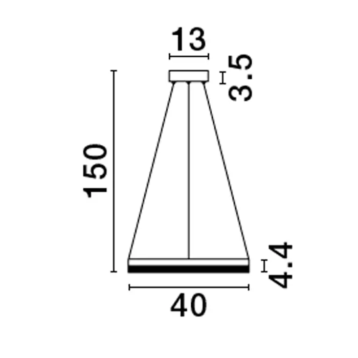 ADRIA VISILICA LED 23W/3000K/2521lm/DIMM/IP20/CRNA