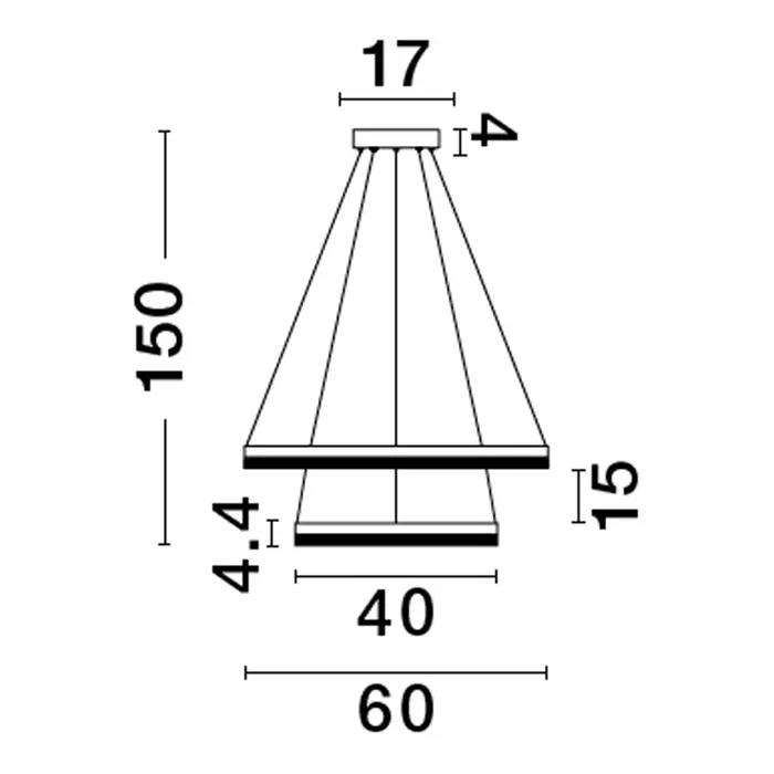ADRIA VISILICA LED 52W/3000K/5684lm/DIMM/IP20/CRNA