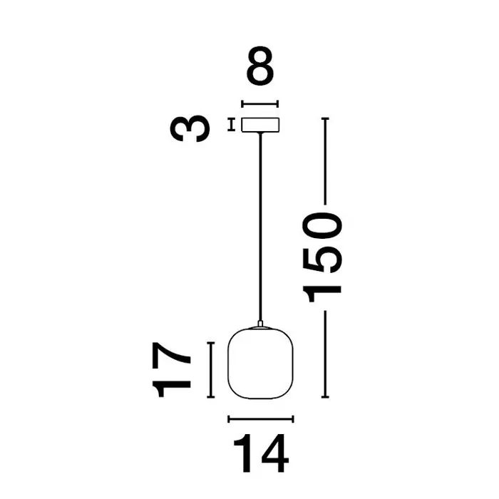 AELIA VISILICA LED/3000K/3W/478Lm/CRNA & SIVA