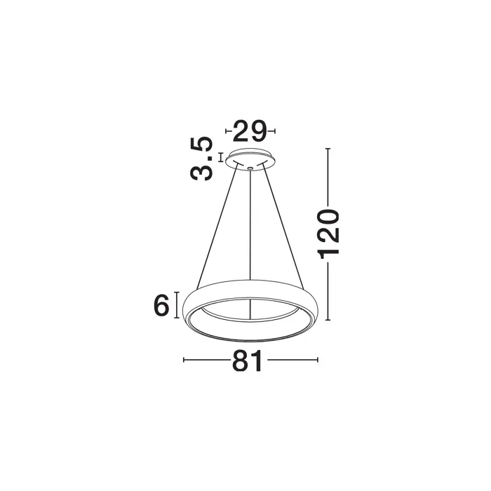 ALBI VISILICA LED 80W/3000K/4000lm/DIMM/IP20/CRNA