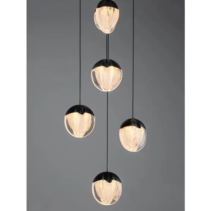 ALICIA LED VISILICA 5X CRNA 25W 3000K IP20 TRIAC DIMABILNA