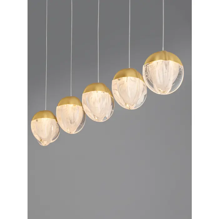 ALICIA LED LUSTER 5X ZLATNA 25W 3000K IP20 TRIAC DIMABILNA