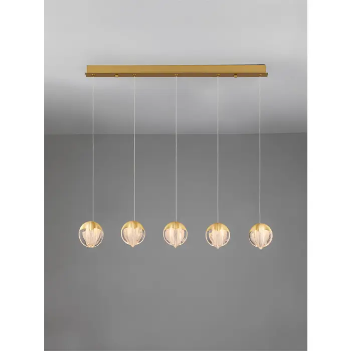 ALICIA LED LUSTER 5X ZLATNA 25W 3000K IP20 TRIAC DIMABILNA