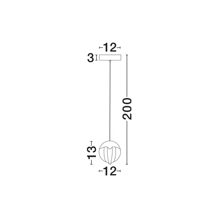 ALICIA LED VISILICA CRNA 5W IP20 3000K TRIAC DIMABILNA