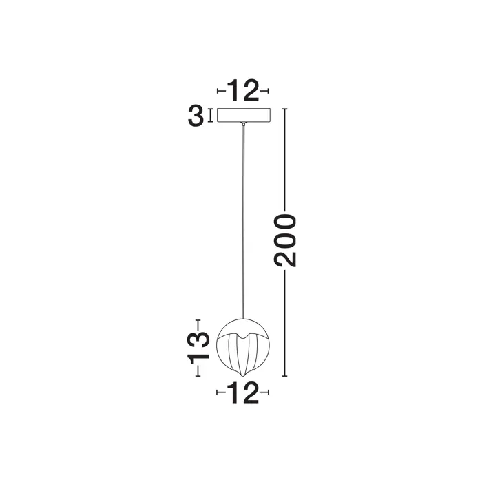 ALICIA LED VISILICA ZLATNA 5W IP20 3000K TRIAC DIMABILNA