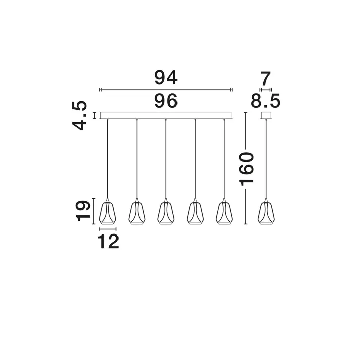ALISH LED VISILICA CRNA 37W IP20 3000K TRIAC PRIGUŠLJIVA