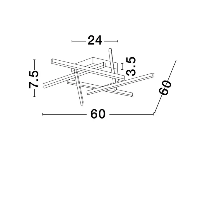 ANTAMA STROPNA LED LAMPA /3200K/43W/1611Lm/CRNA - ZLATNA
