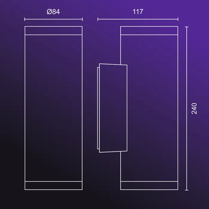 APPEAR PHILIPS HUE vanjski LED fenjer crni 2X (set 2 kom)