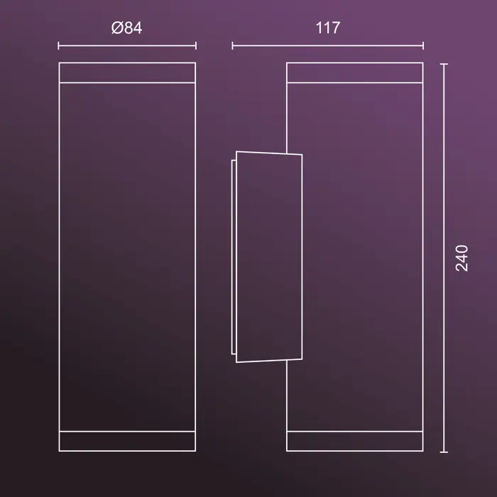 APPEAR PHILIPS HUE vanjski LED fenjer inox 2X8