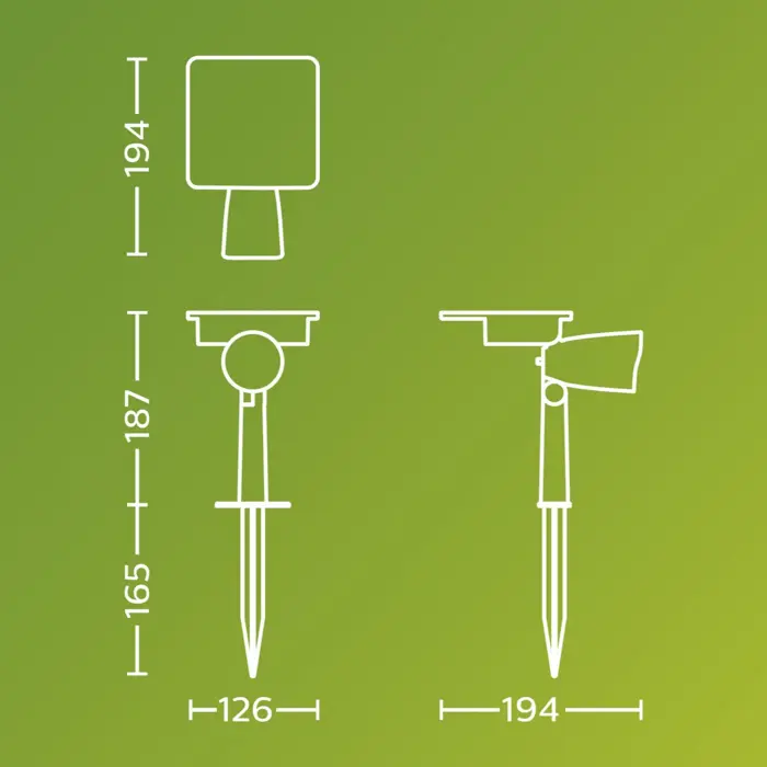 ASHLYN PHILIPS solarna LED svjetiljka SP 1.4W 27K crna