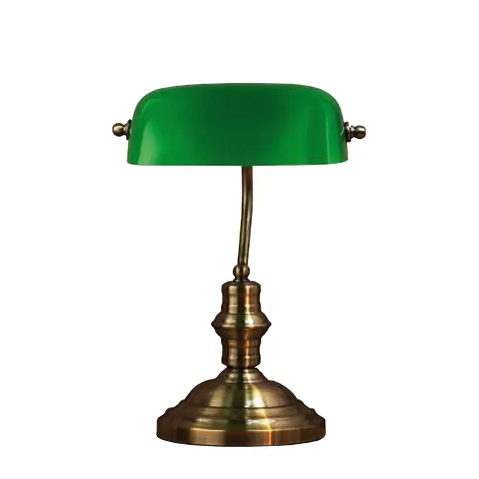 BANKERS STOLNA LAMPA 42CM 1L OXIDE/GREEN E14