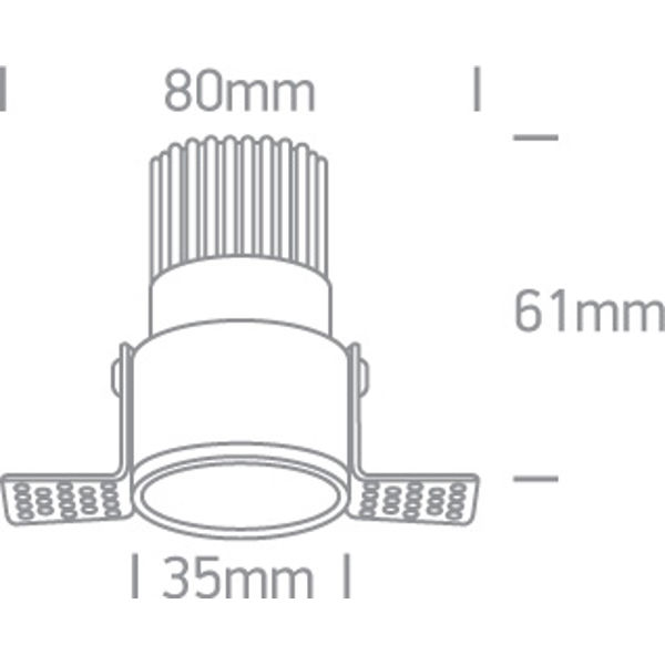 BIJELA UGRADBENA LED SVJETILJKA 3W CCT 350mA DARK LIGHT TRIMLESS