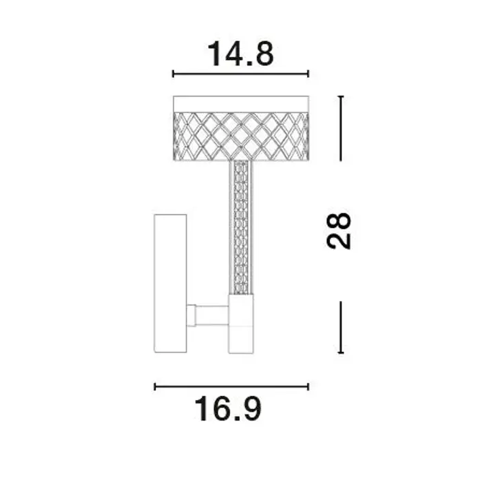 BION ZIDNA LAMPA LED/3000K/8W/490Lm/BRASS GOLD