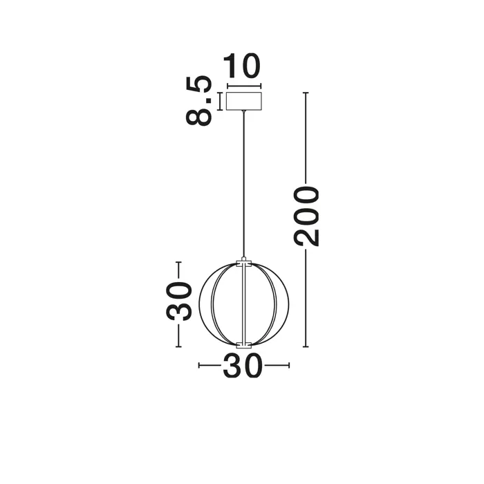 BREA Visilica Triac dimabilna LED 20 W siva