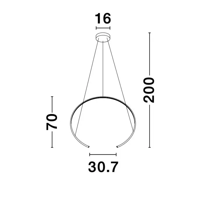 BREDA VISILICA LED 29W/3000K/1480lm/IP20/CRNA