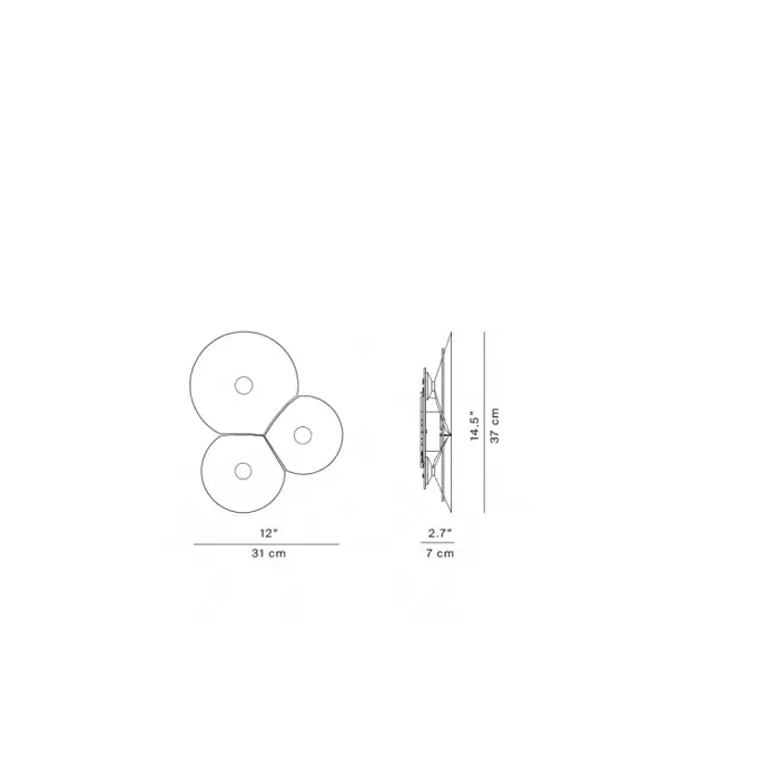 BULBULLIA ZIDNA/STROPNA SVJETILJKA LED 17W 2700K DIMABILNA 37x31