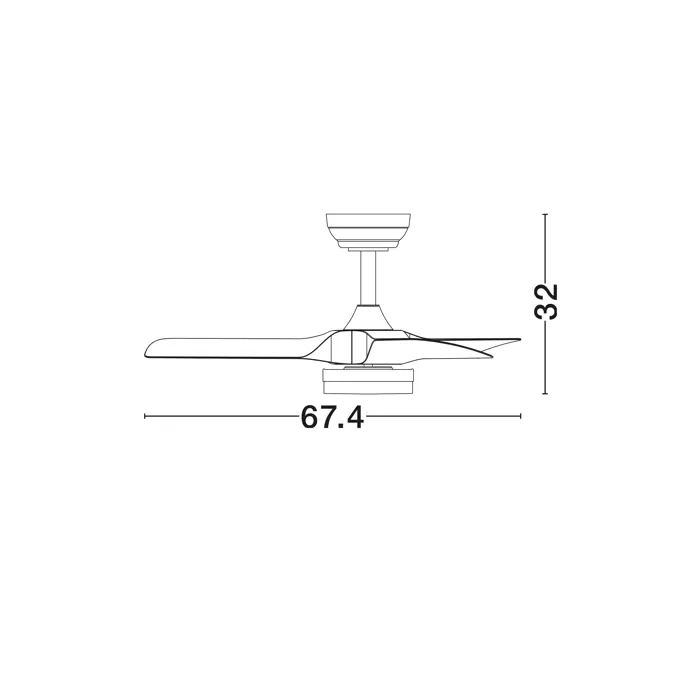 CAELIA BIJELI VENTILATOR S LED SVJETILJKOM I DALJINSKIM 20+30W IP20 CCT