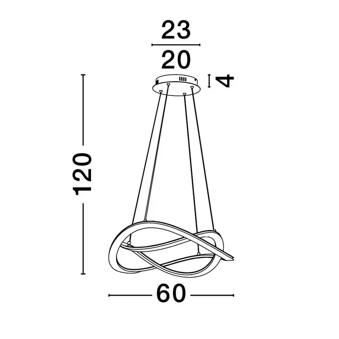 CELESTIA VISILICA LED/3000K/87W/3141Lm/CRNA