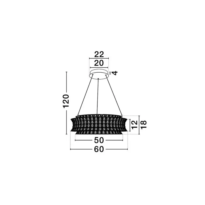 CELYSIA KRISTALNI LED LUSTER 56W IP20 3500K TRIAK PRIGUŠLJIVA