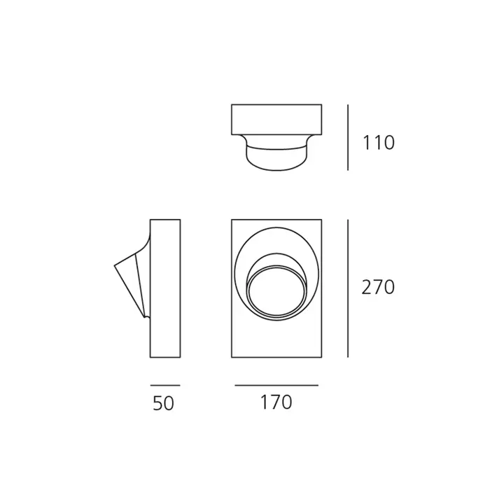 CICLOPE VANJSKA ZIDNA SVJETILJKA SIVA/BIJELA 6,5W 3000K 220-240V 383lm