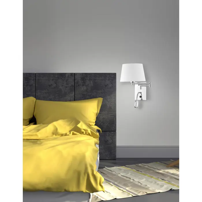 CINGO ZIDNA LAMPA LED & E27 3W/3000K/180lm/IP20/BIJELA -KROM