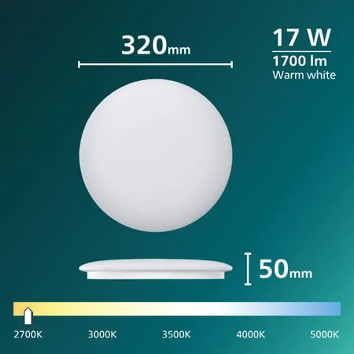 Moire PHILIPS LED stropna svjetiljka CL200 okrugla 17W 27K SP