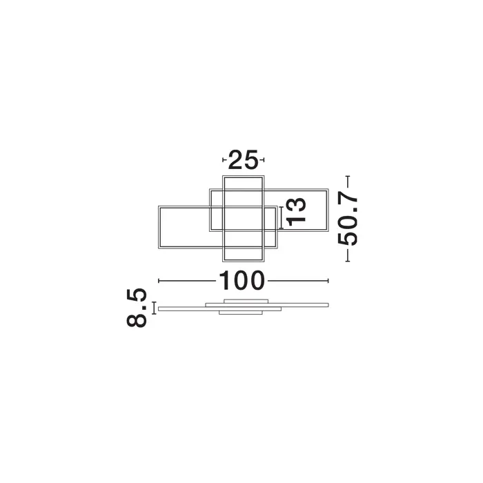 CLEA PLAFONSKA SVJETILJKA LED 58W/2700-3500-5000K/3455lm/DIMM/IP20/CRNA