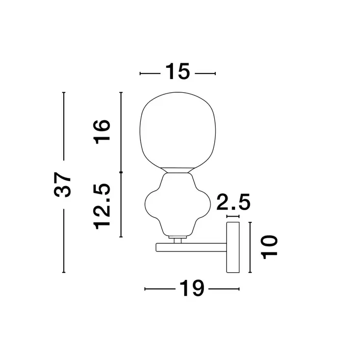 CLIO ZIDNA LAMPA LED E14/5W/PLAVA & BIJELA