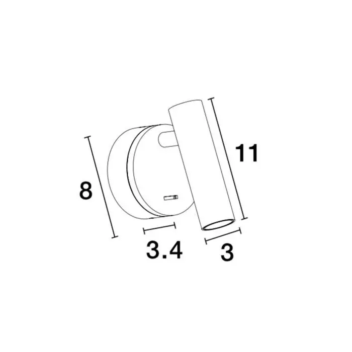 CLIP ZIDNA LAMPA LED 3W/3000K/190lm/IP20/ZLATNI MESING