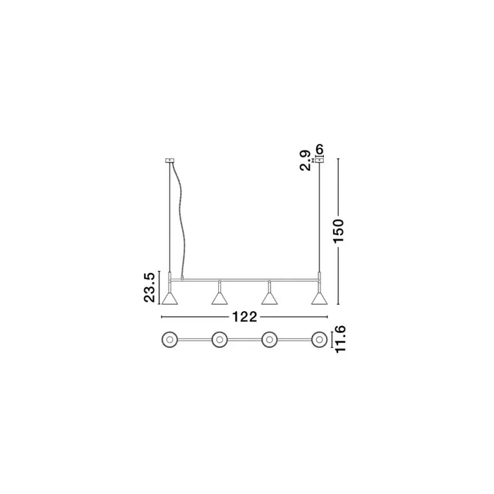 CONICO LUSTER CRNI GU10 4X10W IP20
