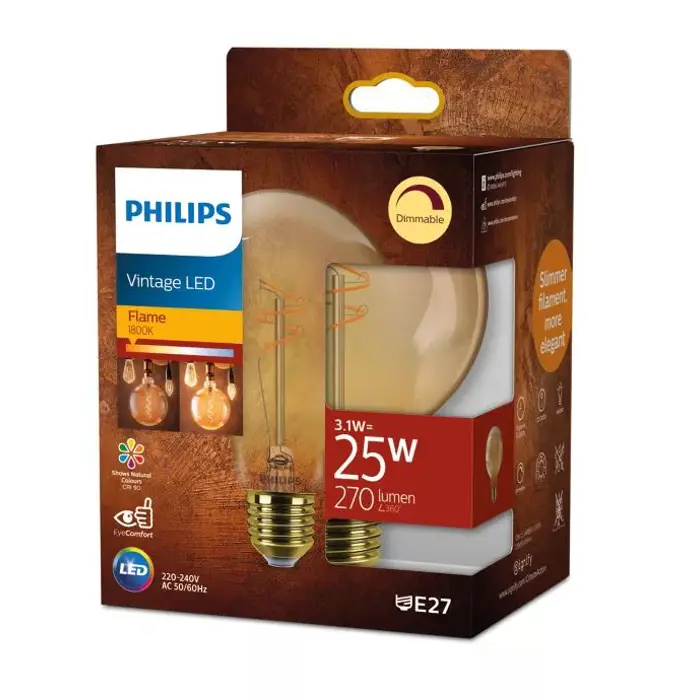 CONSUMER LED ŽARULJA G95 25W 1800K E27 Amber SP DIM 1PF/4