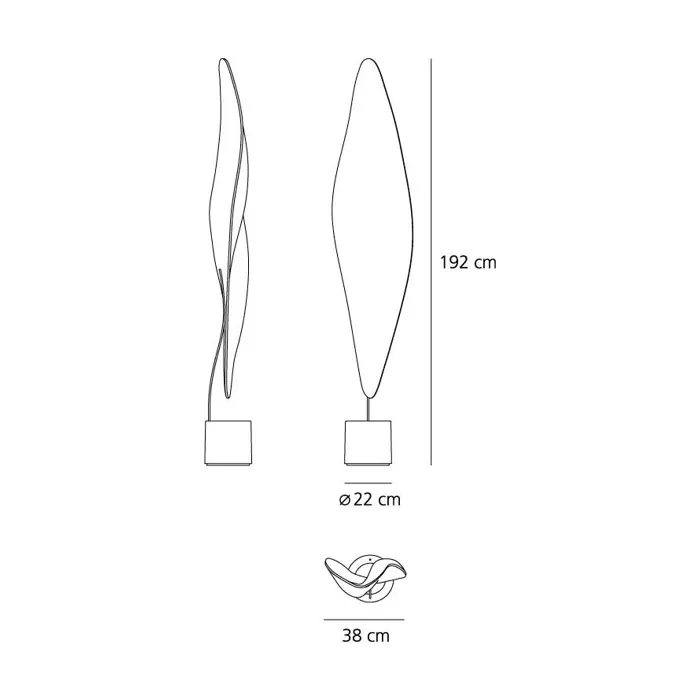 COSMIC LEAF STAJAĆA LAMPA TRANSPARENTNA 20W 3000K 922lm