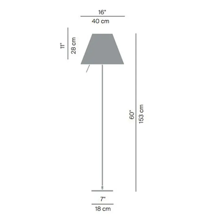 COSTANZA D13tif STAJAĆA LAMPA ALUMINIJ S BIJELIM SJENILOM E27