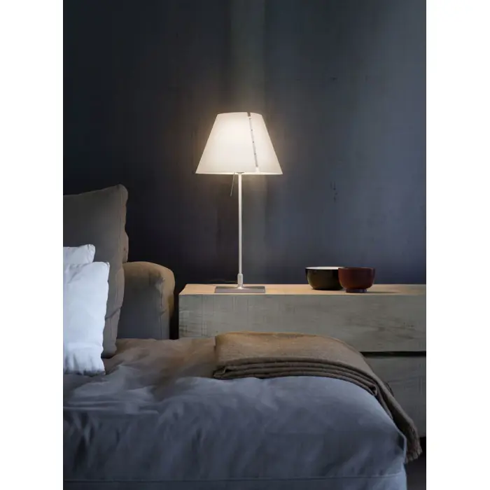 COSTANZINA LED MALA STOLNA LAMPA D13pic ALUMINIJ S BIJELIM SJENILOM