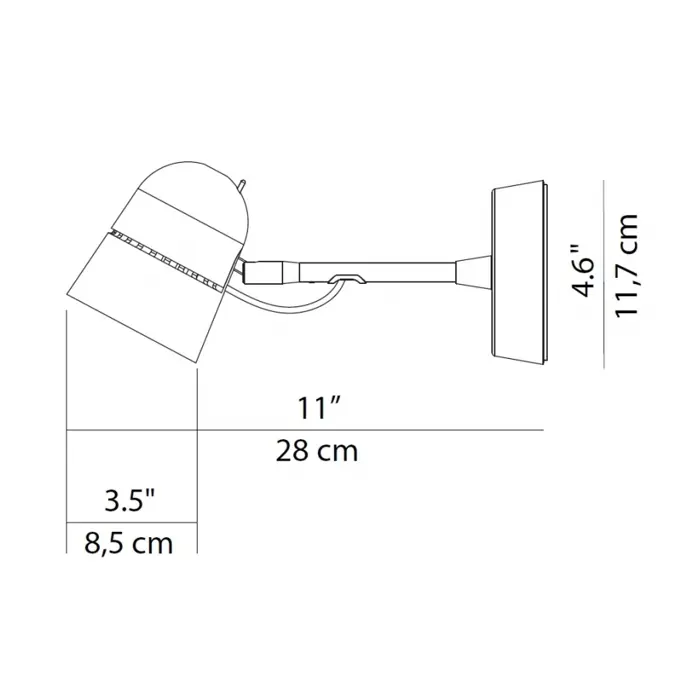 COUNTERBALANCE D73NA1 ZIDNI REFLEKTOR LED 12W 2700K CRNA