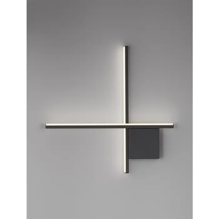 CROSS ZIDNA LAMPA LED/2700K/15W/880Lm/CRNA