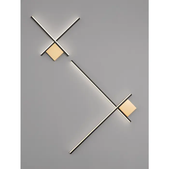 CROSS ZIDNA LAMPA LED/3000K/15W/881Lm/BRUSHED GOLD